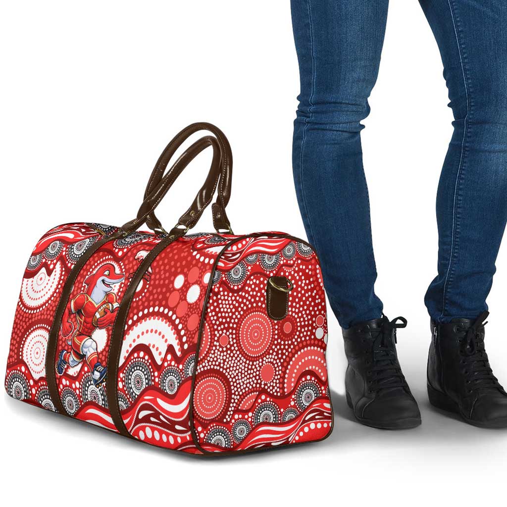 Dolphins Travel Bag Aboriginal Dot Pattern - Rugby Mascot Heritage Pride