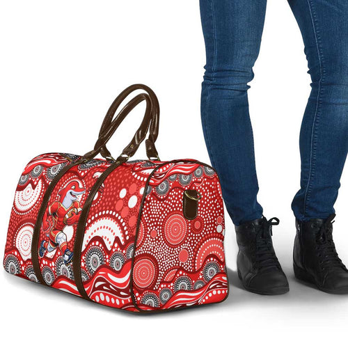 Dolphins Travel Bag Aboriginal Dot Pattern - Rugby Mascot Heritage Pride