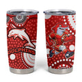 Dolphins Tumbler Cup Aboriginal Dot Pattern - Rugby Mascot Heritage Pride