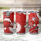 Dolphins Tumbler Cup Aboriginal Dot Pattern - Rugby Mascot Heritage Pride
