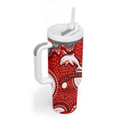 Dolphins Tumbler With Handle Aboriginal Dot Pattern - Rugby Mascot Heritage Pride