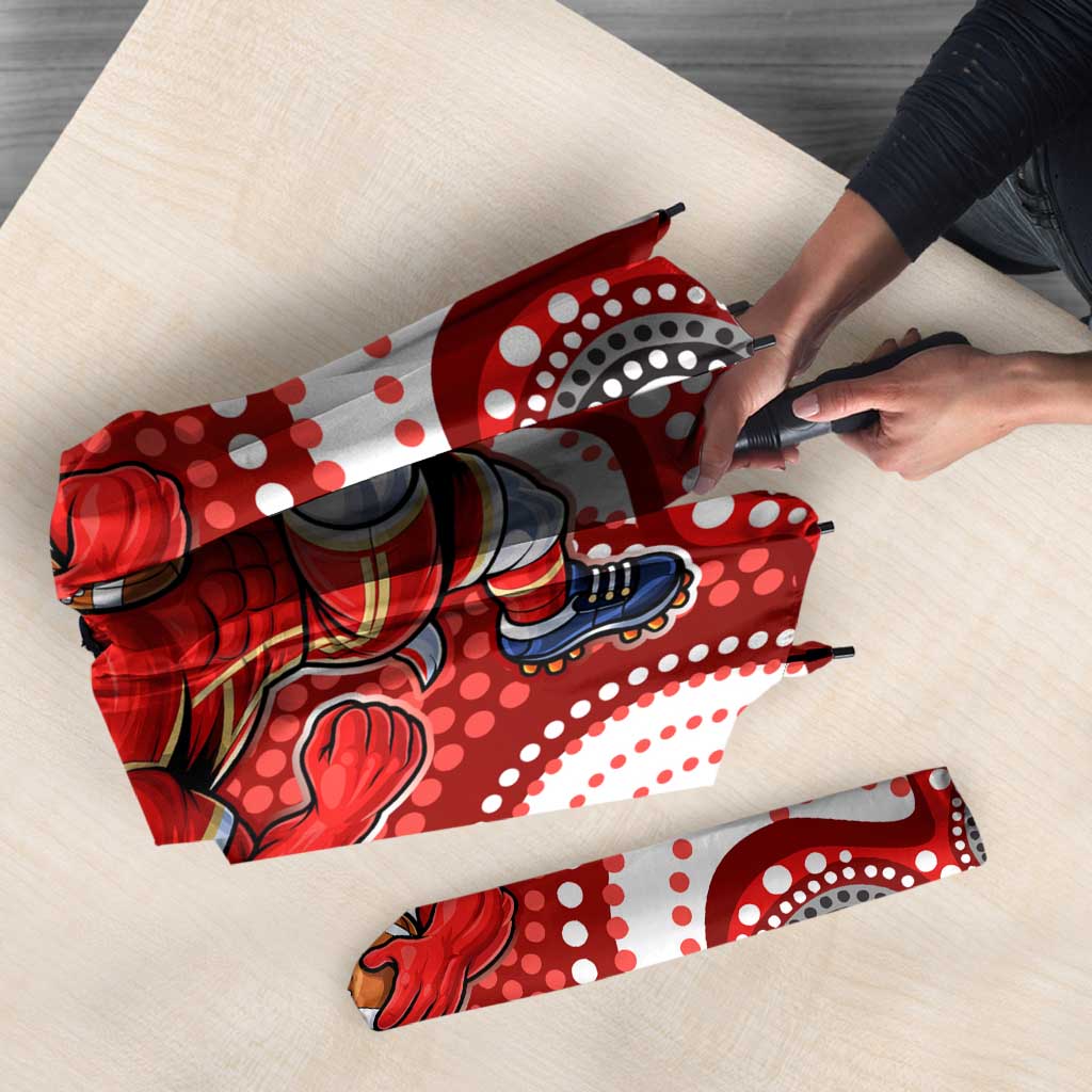 Dolphins Umbrella Aboriginal Dot Pattern - Rugby Mascot Heritage Pride