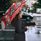 Dolphins Umbrella Aboriginal Dot Pattern - Rugby Mascot Heritage Pride