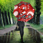 Dolphins Umbrella Aboriginal Dot Pattern - Rugby Mascot Heritage Pride