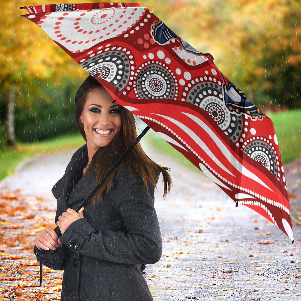 Dolphins Umbrella Aboriginal Dot Pattern - Rugby Mascot Heritage Pride
