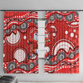 Dolphins Window Curtain Aboriginal Dot Pattern - Rugby Mascot Heritage Pride