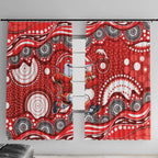 Dolphins Window Curtain Aboriginal Dot Pattern - Rugby Mascot Heritage Pride