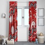 Dolphins Window Curtain Aboriginal Dot Pattern - Rugby Mascot Heritage Pride