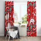 Dolphins Window Curtain Aboriginal Dot Pattern - Rugby Mascot Heritage Pride