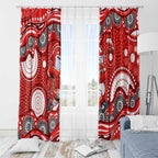 Dolphins Window Curtain Aboriginal Dot Pattern - Rugby Mascot Heritage Pride