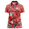 Dolphins Women Polo Shirt Aboriginal Dot Pattern - Rugby Mascot Heritage Pride