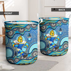 Gold Coast Titans Laundry Basket Aboriginal Dot Pattern - Rugby Mascot Heritage Pride