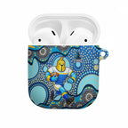 Gold Coast Titans AirPods Case Aboriginal Dot Pattern - Rugby Mascot Heritage Pride