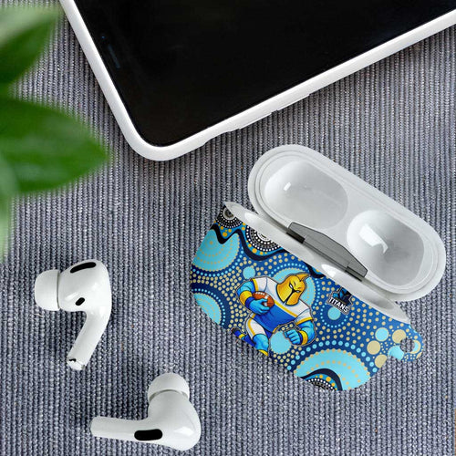Gold Coast Titans AirPods Case Aboriginal Dot Pattern - Rugby Mascot Heritage Pride