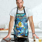 Gold Coast Titans Apron Aboriginal Dot Pattern - Rugby Mascot Heritage Pride