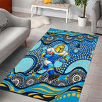 Gold Coast Titans Area Rug Aboriginal Dot Pattern - Rugby Mascot Heritage Pride