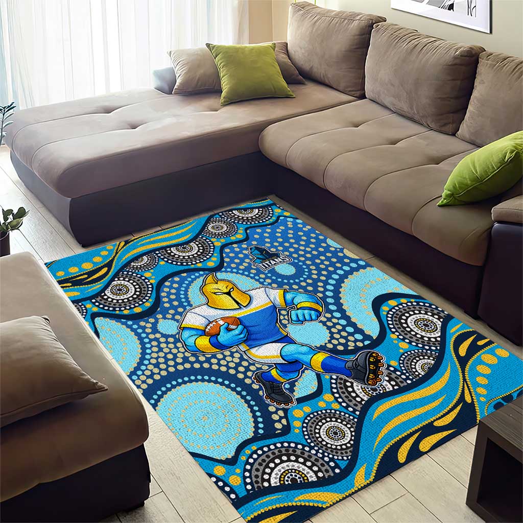 Gold Coast Titans Area Rug Aboriginal Dot Pattern - Rugby Mascot Heritage Pride