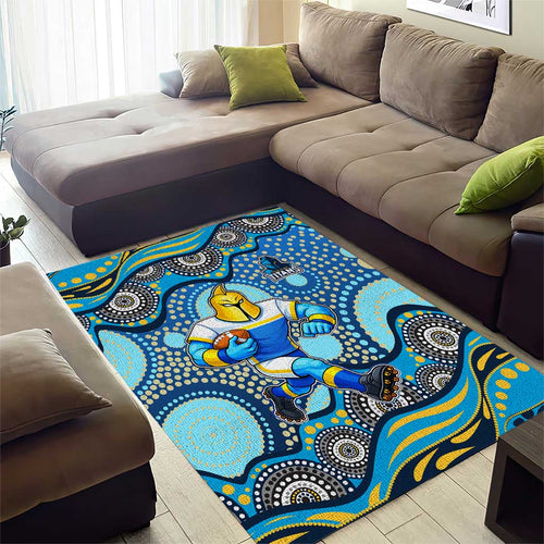 Gold Coast Titans Area Rug Aboriginal Dot Pattern - Rugby Mascot Heritage Pride