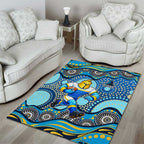 Gold Coast Titans Area Rug Aboriginal Dot Pattern - Rugby Mascot Heritage Pride
