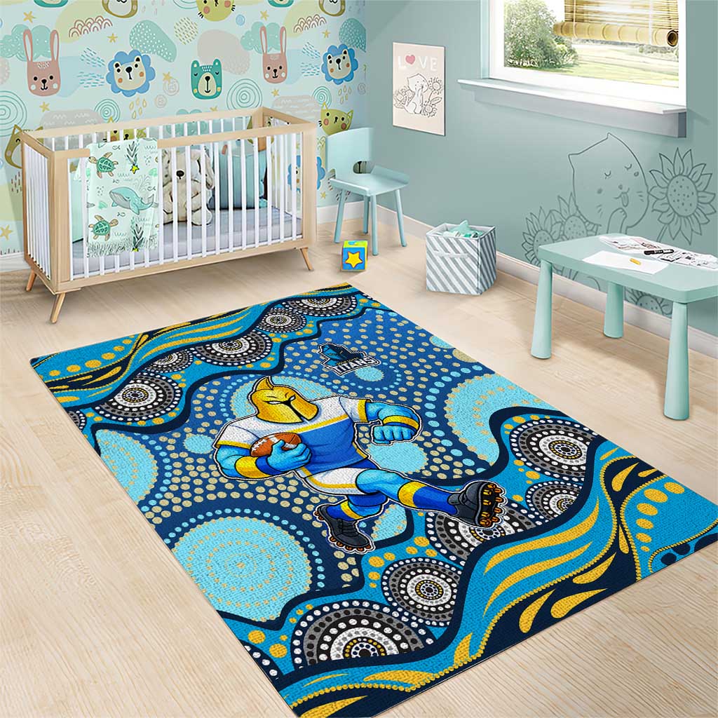 Gold Coast Titans Area Rug Aboriginal Dot Pattern - Rugby Mascot Heritage Pride