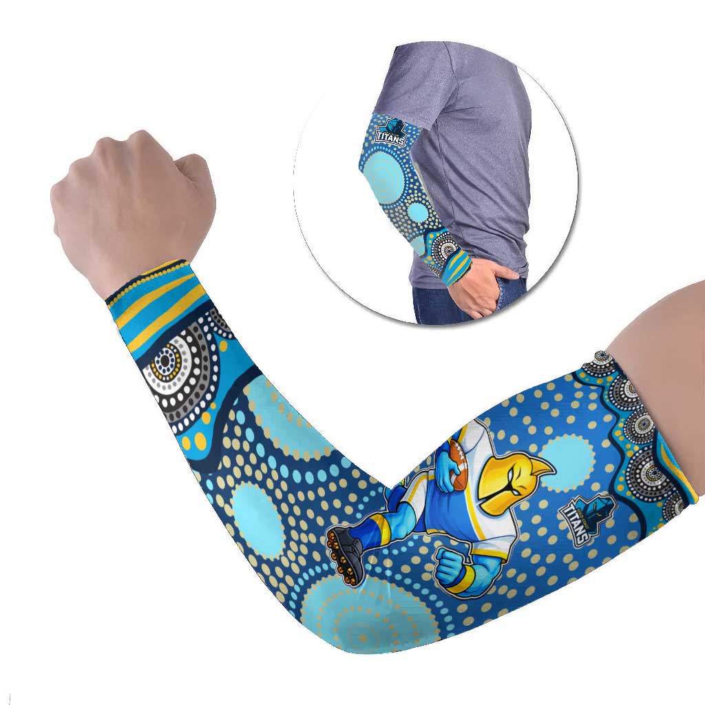 Gold Coast Titans Arm Sleeves Aboriginal Dot Pattern - Rugby Mascot Heritage Pride