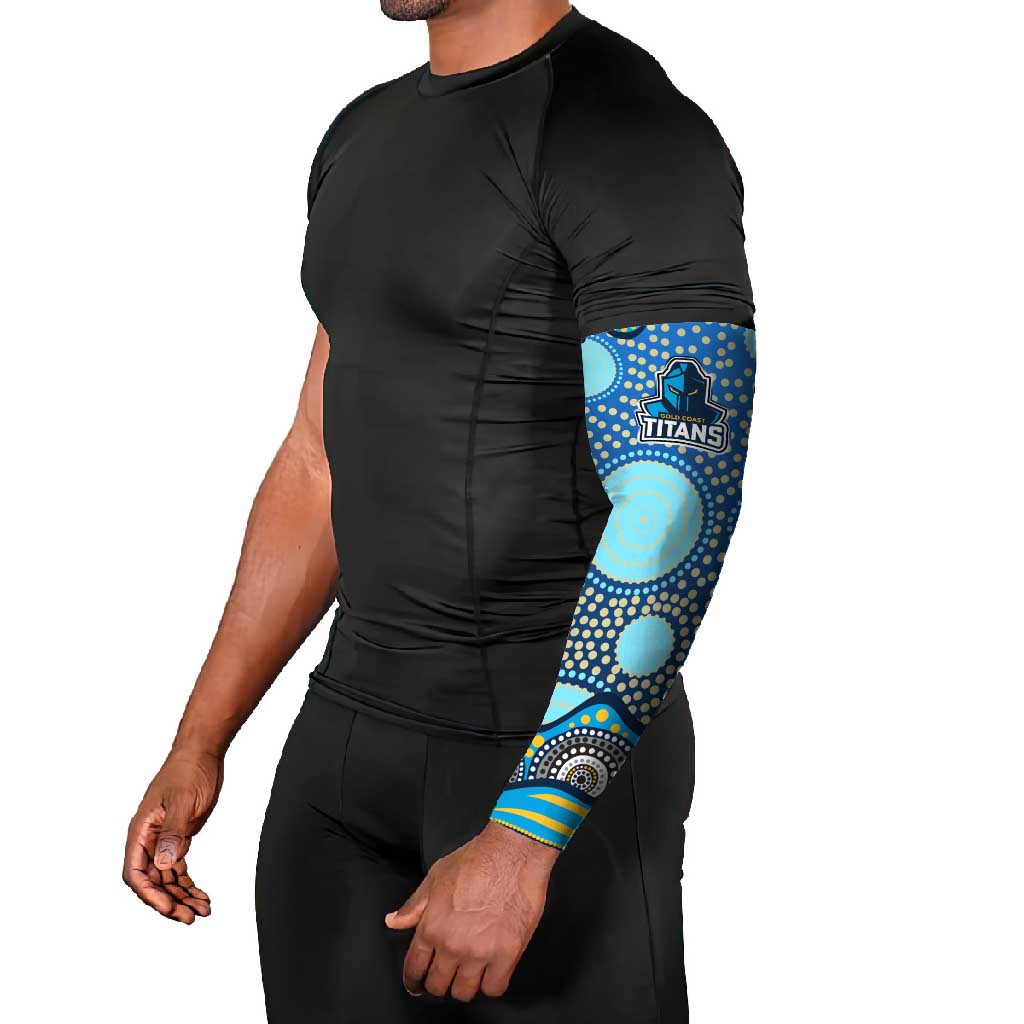 Gold Coast Titans Arm Sleeves Aboriginal Dot Pattern - Rugby Mascot Heritage Pride