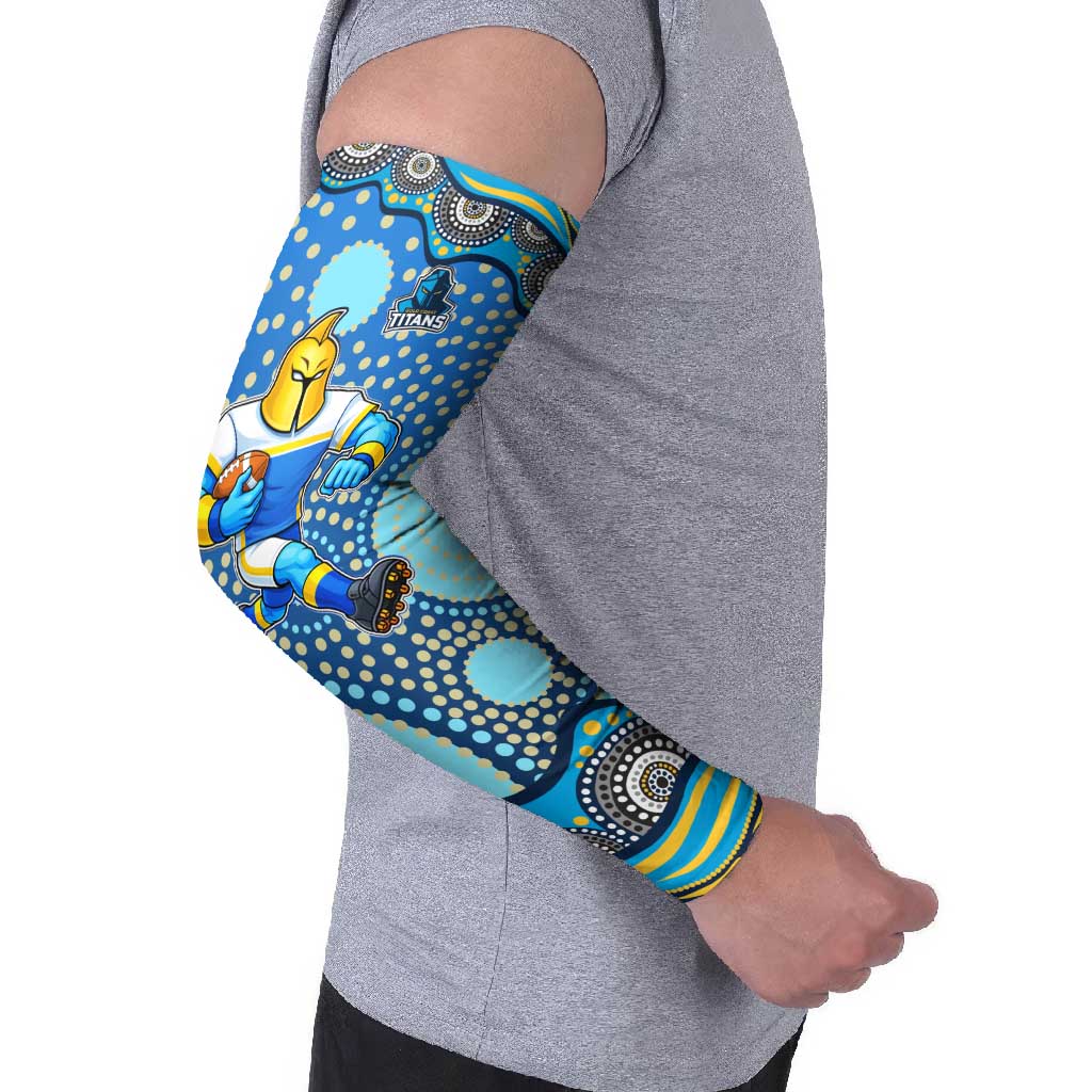 Gold Coast Titans Arm Sleeves Aboriginal Dot Pattern - Rugby Mascot Heritage Pride