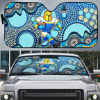 Gold Coast Titans Auto Sun Shade Aboriginal Dot Pattern - Rugby Mascot Heritage Pride