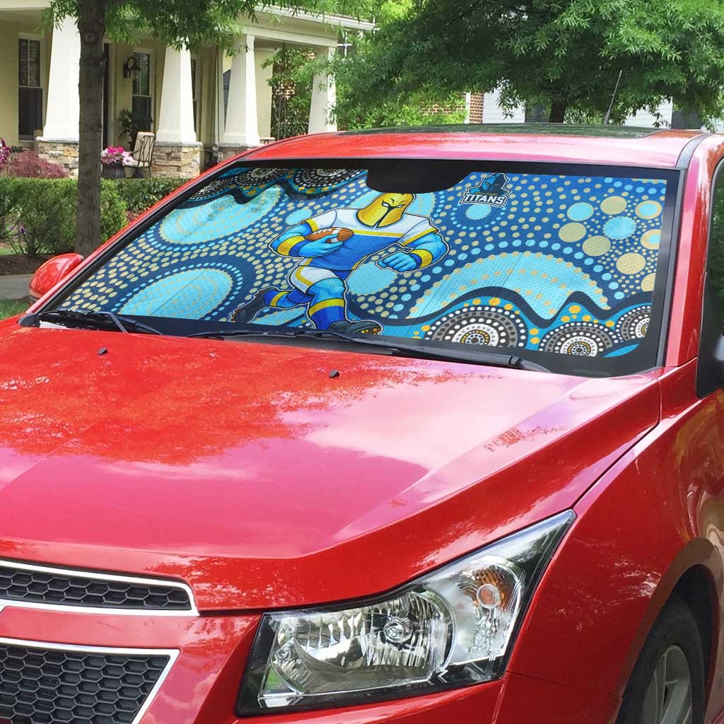 Gold Coast Titans Auto Sun Shade Aboriginal Dot Pattern - Rugby Mascot Heritage Pride