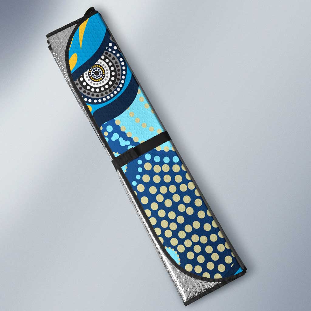 Gold Coast Titans Auto Sun Shade Aboriginal Dot Pattern - Rugby Mascot Heritage Pride