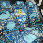 Gold Coast Titans Back Car Seat Cover Aboriginal Dot Pattern - Rugby Mascot Heritage Pride