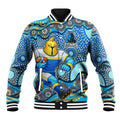 Gold Coast Titans Baseball Jacket Aboriginal Dot Pattern - Rugby Mascot Heritage Pride