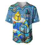 Gold Coast Titans Baseball Jersey Aboriginal Dot Pattern - Rugby Mascot Heritage Pride