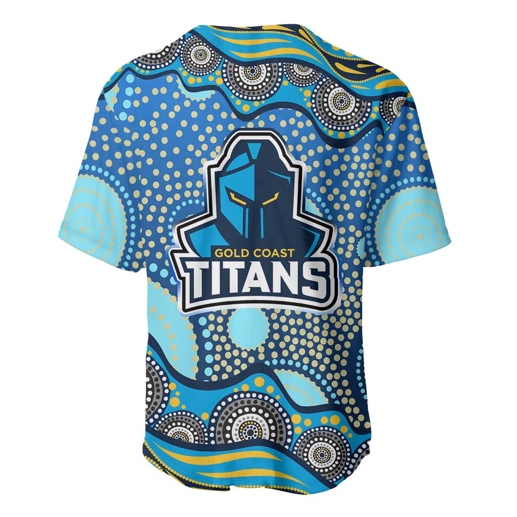 Gold Coast Titans Baseball Jersey Aboriginal Dot Pattern - Rugby Mascot Heritage Pride