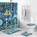 Gold Coast Titans Bathroom Set Aboriginal Dot Pattern - Rugby Mascot Heritage Pride