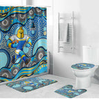 Gold Coast Titans Bathroom Set Aboriginal Dot Pattern - Rugby Mascot Heritage Pride