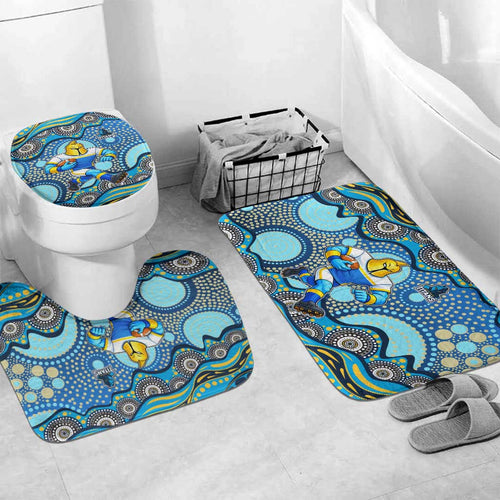 Gold Coast Titans Bathroom Set Aboriginal Dot Pattern - Rugby Mascot Heritage Pride