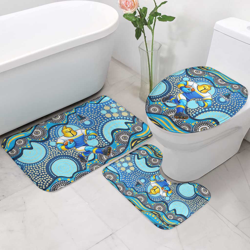 Gold Coast Titans Bathroom Set Aboriginal Dot Pattern - Rugby Mascot Heritage Pride