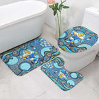 Gold Coast Titans Bathroom Set Aboriginal Dot Pattern - Rugby Mascot Heritage Pride
