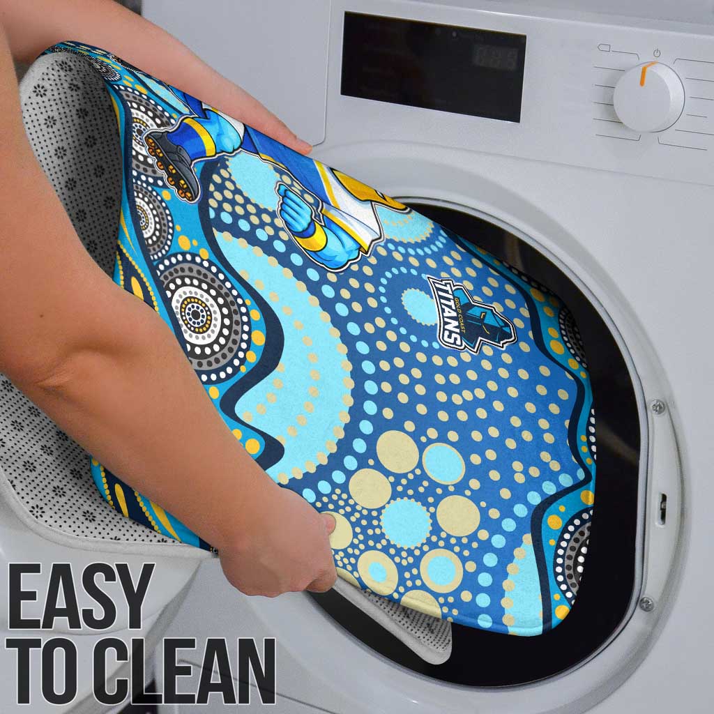 Gold Coast Titans Bathroom Set Aboriginal Dot Pattern - Rugby Mascot Heritage Pride