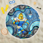 Gold Coast Titans Beach Blanket Aboriginal Dot Pattern - Rugby Mascot Heritage Pride