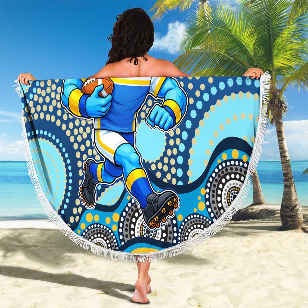 Gold Coast Titans Beach Blanket Aboriginal Dot Pattern - Rugby Mascot Heritage Pride
