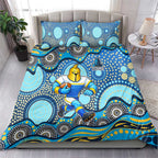 Gold Coast Titans Bedding Set Aboriginal Dot Pattern - Rugby Mascot Heritage Pride