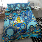 Gold Coast Titans Bedding Set Aboriginal Dot Pattern - Rugby Mascot Heritage Pride