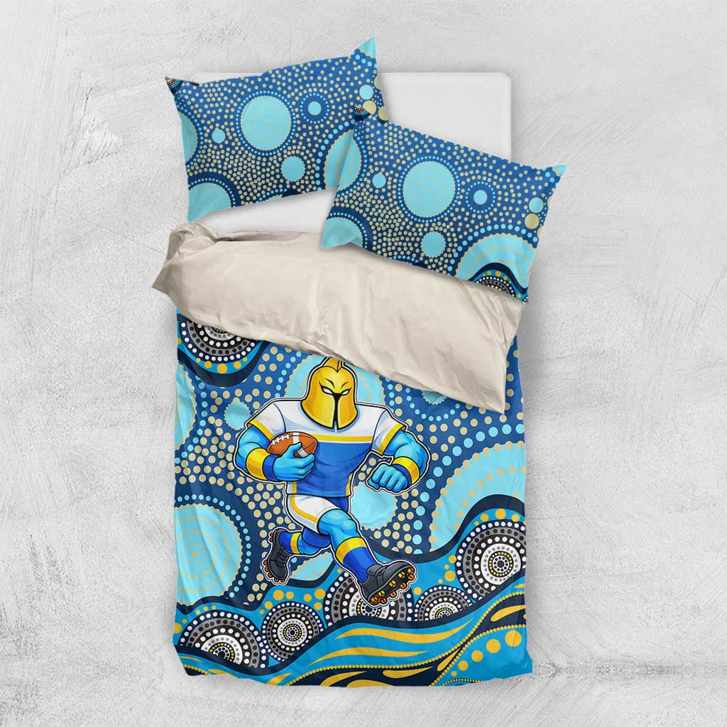 Gold Coast Titans Bedding Set Aboriginal Dot Pattern - Rugby Mascot Heritage Pride
