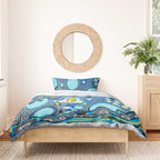 Gold Coast Titans Bedding Set Aboriginal Dot Pattern - Rugby Mascot Heritage Pride