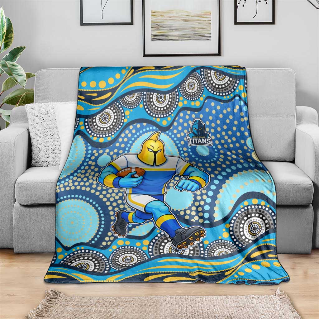 Gold Coast Titans Blanket Aboriginal Dot Pattern - Rugby Mascot Heritage Pride