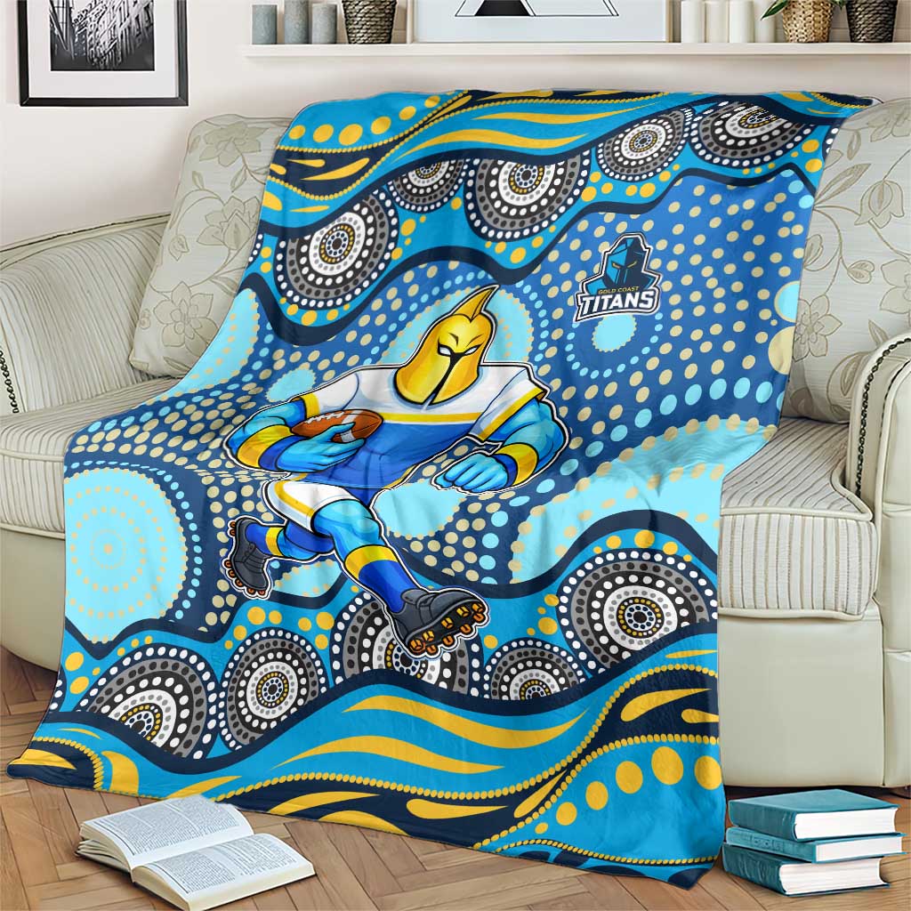 Gold Coast Titans Blanket Aboriginal Dot Pattern - Rugby Mascot Heritage Pride