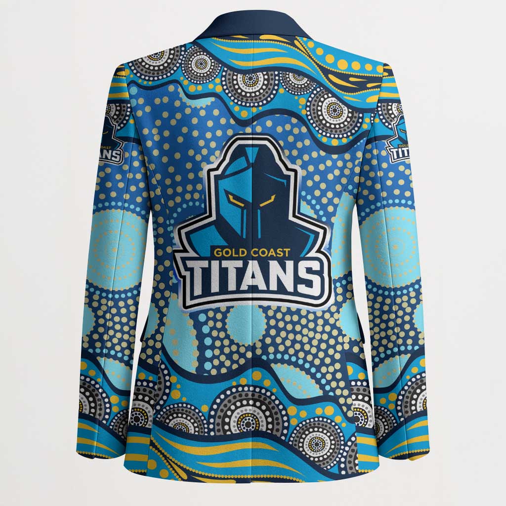 Gold Coast Titans Blazer Aboriginal Dot Pattern - Rugby Mascot Heritage Pride