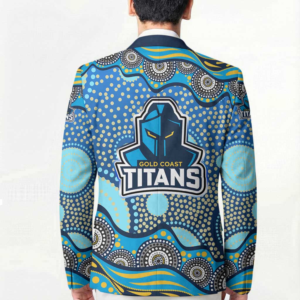 Gold Coast Titans Blazer Aboriginal Dot Pattern - Rugby Mascot Heritage Pride